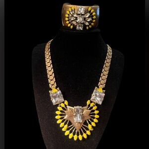 STELLA & DOT Norah Art Deco  Statement Necklace + CUFF